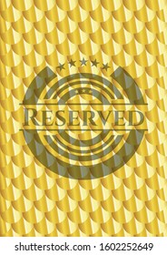 Reserved gold emblem. Scales pattern. Vector Illustration. Detailed.