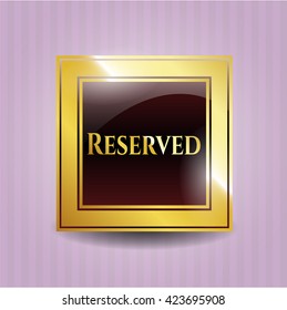 Emblema dorado reservado