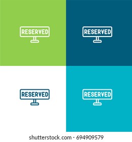 Reserved green and blue material color minimal icon or logo design