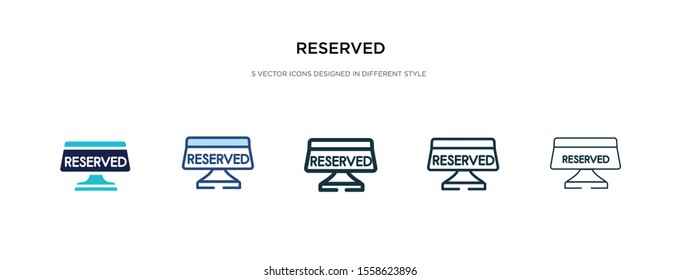 reserved icon in different style vector illustration. two colored and black reserved vector icons designed in filled, outline, line and stroke style can be used for web, mobile, ui