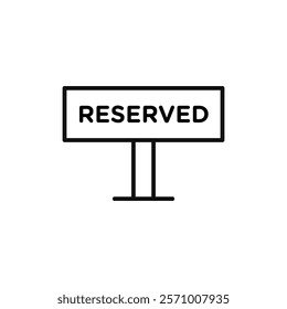 Reserved icon flat line symbol set.