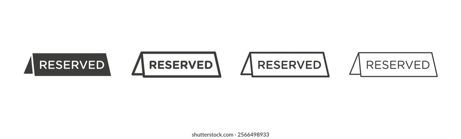 Reserved icon flat and linear vector illustration on white background.