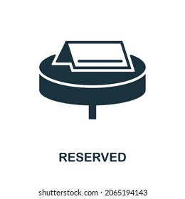 Reserved icon. Monochrome sign from restaurant collection. Creative Reserved icon illustration for web design, infographics and more