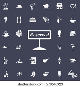 reserved icon. restaurant set of icons