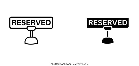 Reserved Icon set in black color for ui designs