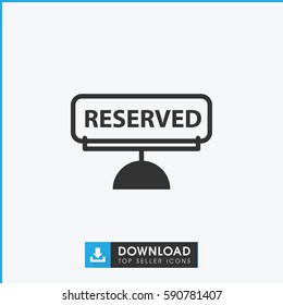 reserved icon. Simple filled reserved vector icon. On white background.