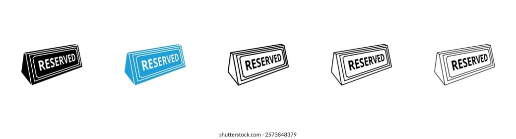 Reserved icons in filled and 3 stroke weights