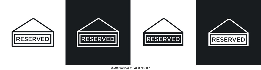 Reserved icons in Thin line black color. flat simple vector symbols illustration.