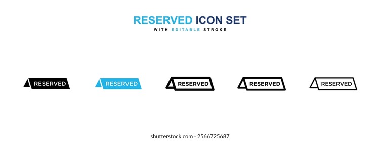 Reserved icons vector collection pack.