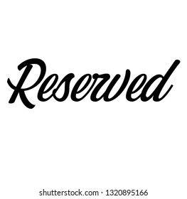 Reserved label on white background