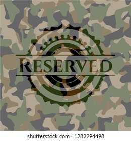 Reserved on camo pattern