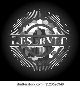 Reserved on grey camouflage pattern