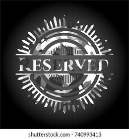 Reserved on grey camouflage pattern