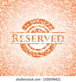 Reserved orange mosaic emblem with background