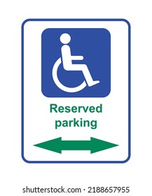 Reserved parking - disabled person vector sign