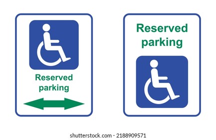 Reserved parking - disabled person vector sign