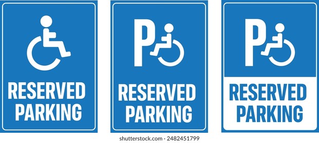 Estacionamiento reservado - Señal de advertencia de espacio de estacionamiento para discapacitados