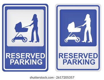 Reserved parking for moms with babies sign. vector
