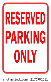 reserved parking only sign vector