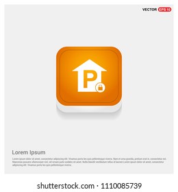 Reserved parking place icon Orange Abstract Web Button - Free vector icon