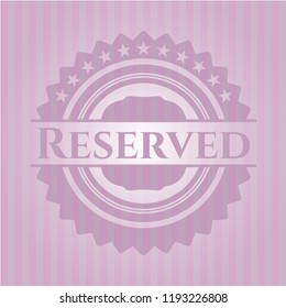 Reserved realistic pink emblem