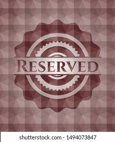 Reserved red geometric emblem. Seamless.