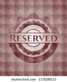 Reserved red seamless geometric pattern emblem. Seamless.