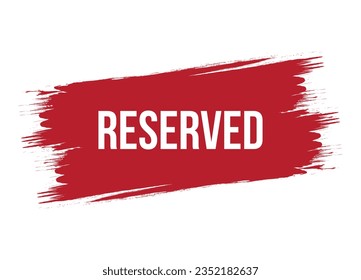 reserved red vector banner illustration isolated on white background