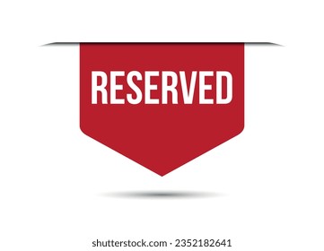 reserved red vector banner illustration isolated on white background