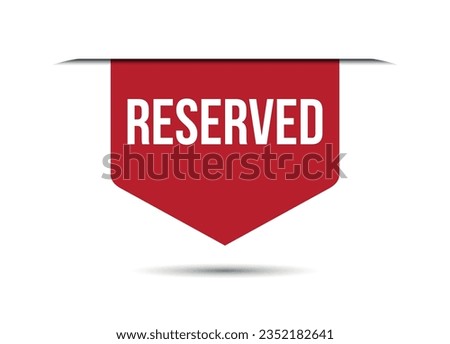 reserved red vector banner illustration isolated on white background