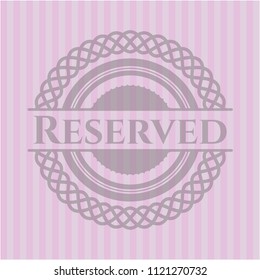Reserved retro style pink emblem