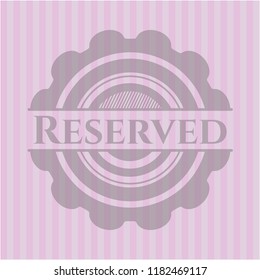 Reserved retro style pink emblem