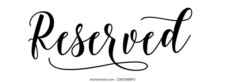  Reserved sign cursive script font lettering vector