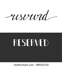 Reserved sign. Vector ink illustration.