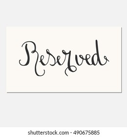 Reserved sign. Vector ink illustration.
