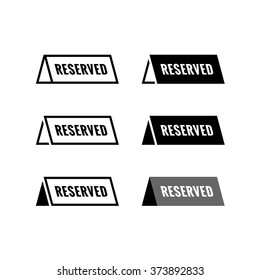 Reserved table icon. Black and white color variations.