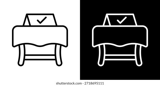 Reserved Table Icon Of Line Black And White Style