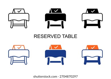 Reserved Table Icon Multi Style Vector Illustration