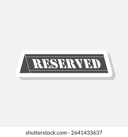Reserved table icon sticker isolated on gray background