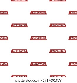 Reserved table seamless pattern isolated on white background