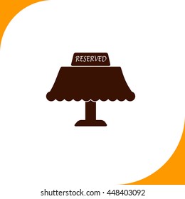 Reserved table sign. Brown icon on white background