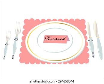 Reserved table vector illustration