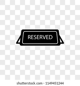 Reserved vector icon on transparent background, Reserved icon