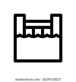 Reservoir. Editable stroke vector icon.