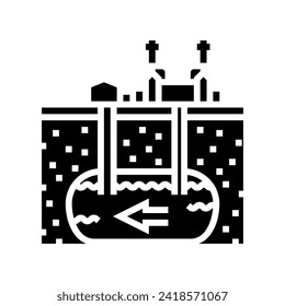 reservoir geothermal energy glyph icon vector. reservoir geothermal energy sign. isolated symbol illustration