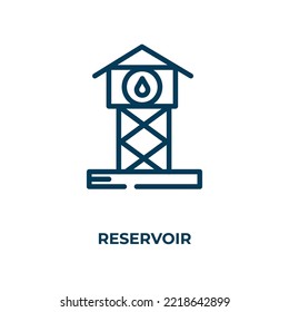 Reservoir-Symbol. Lineare Vektorgrafik. Symbolvektorgrafik des Leitbildes. Dünnliniensymbol für Web- und mobile Apps, Logo, Printmedien.
