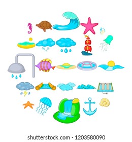 Reservoir icons set. Cartoon set of 25 reservoir vector icons for web isolated on white background
