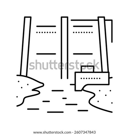 reservoir water line icon vector. reservoir water sign. isolated contour symbol black illustration
