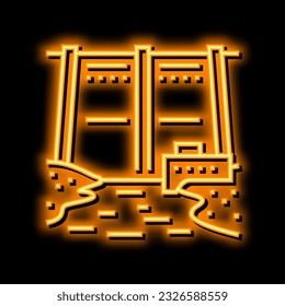 reservoir water neon light sign vector. reservoir water illustration