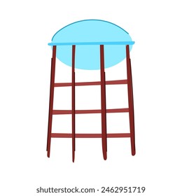 reservoir water tower cartoon. storage silhouette, city ladder, reserve metal reservoir water tower sign. isolated symbol vector illustration